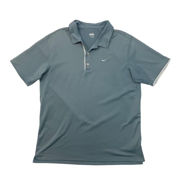 Nike Fitdry Polo Shirt Mens XL Extra Large Slate Short Sleeve High Low Hem Golf - Picture 1 of 11